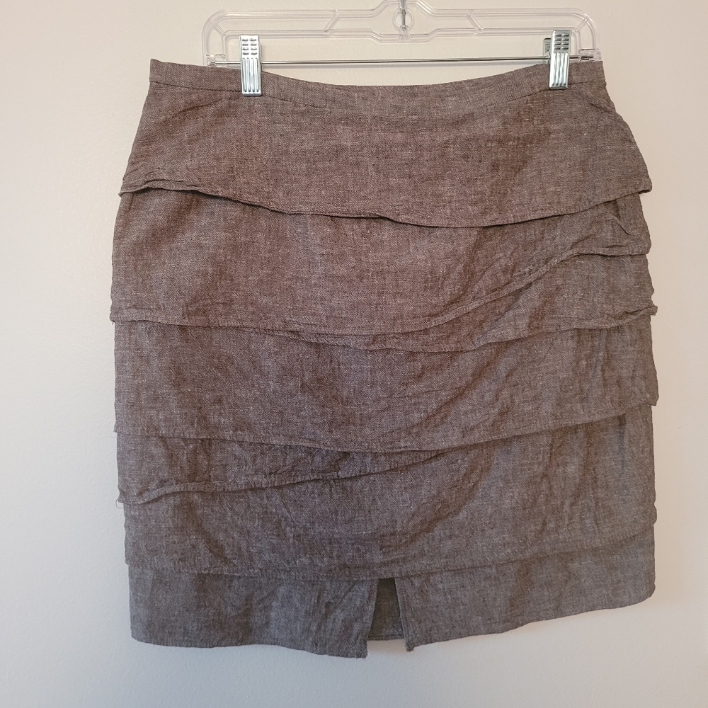 DALIA COLLECTION LIGHT BROWN LAYERED SKIRT